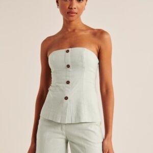 Abercrombie Linen pant set, mint New with tags